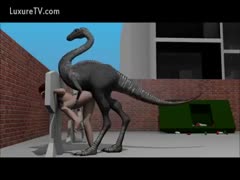 Hot whore screwed by dinosaur